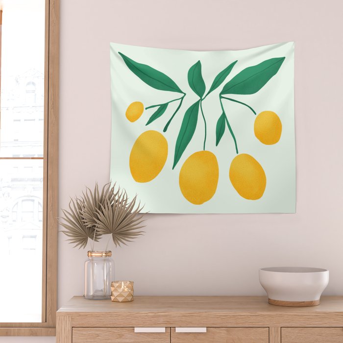 Lemons Branches Wall Tapestry Gallery Image 2