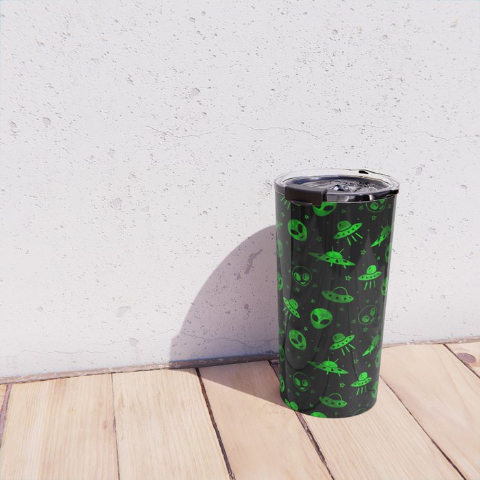 Aliens and UFOs Pattern Travel Mug Gallery Image 4