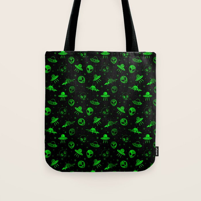 Aliens and UFOs Pattern Tote Bag Gallery Image 1