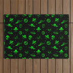 Aliens and UFOs Pattern Outdoor Rug Gallery Image 1
