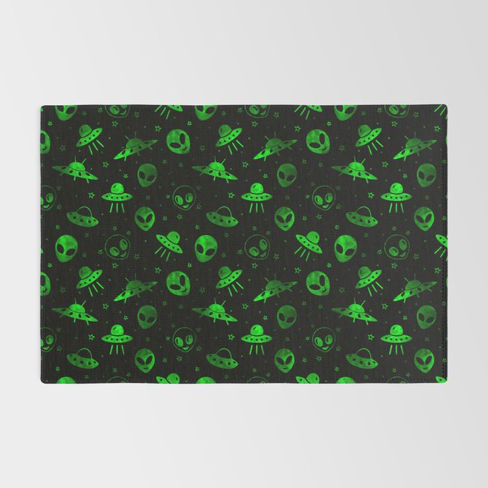 Aliens and UFOs Pattern Rug Gallery Image 2