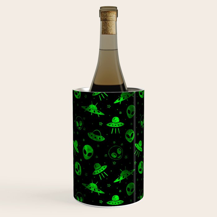 Aliens and UFOs Pattern Wine Chiller Gallery Image 1