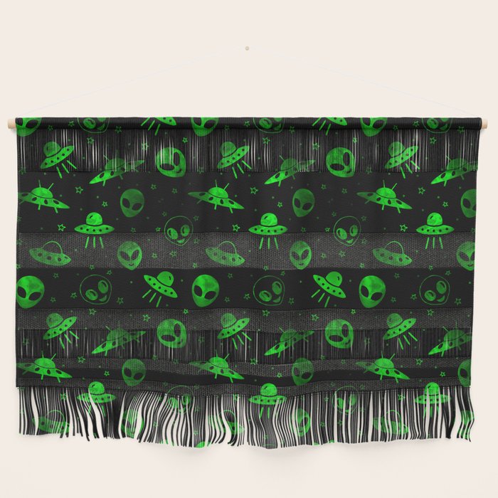 Aliens and UFOs Pattern Wall Hanging Gallery Image 1
