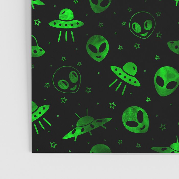 Aliens and UFOs Pattern Poster Gallery Image 3