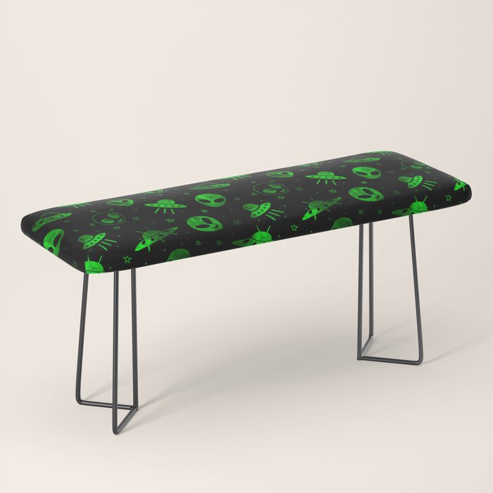 Aliens and UFOs Pattern Bench Gallery Image 1