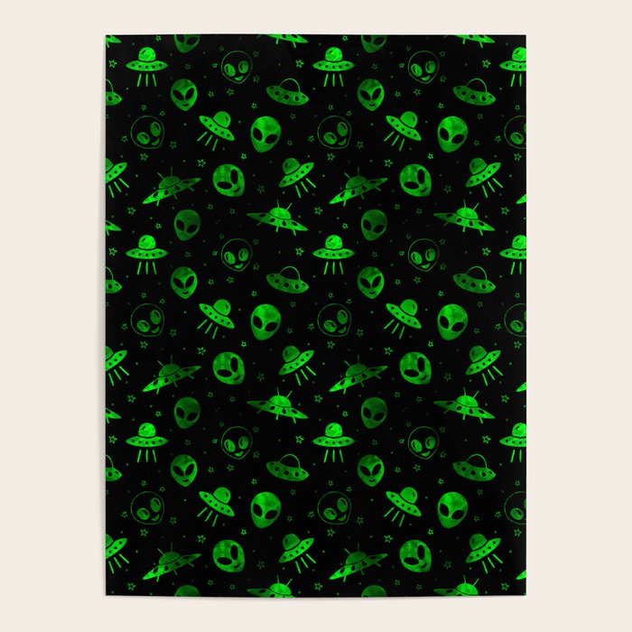 Aliens and UFOs Pattern Poster Gallery Image 1