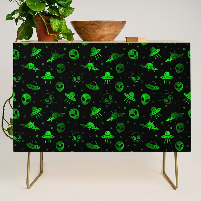 Aliens and UFOs Pattern Credenza Gallery Image 1