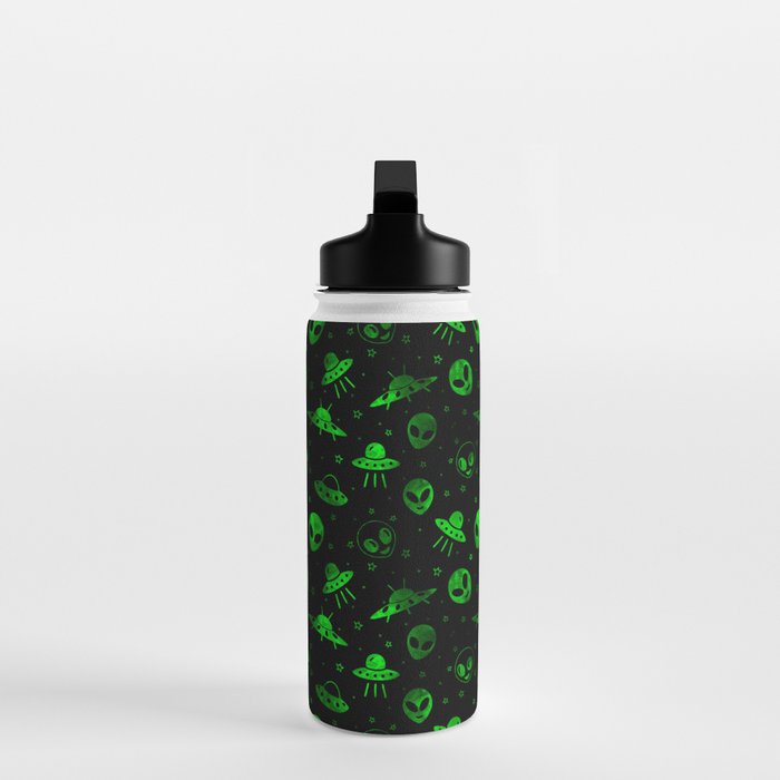 Aliens and UFOs Pattern Water Bottle Gallery Image 3