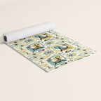 Mid Century Cat Abstract - Gld/Blu ©studioxtine Yoga Mat Gallery Image 2