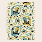 Mid Century Cat Abstract - Gld/Blu ©studioxtine Poster Gallery Image 4