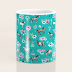 Horses and Flowers, Turquoise, Horse Decor, Horse Art, Western Decor Coffee Mug Gallery Image 4