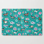 Horses and Flowers, Turquoise, Horse Decor, Horse Art, Western Decor Cutting Board Gallery Image 1