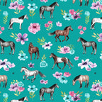 Horses and Flowers, Turquoise, Horse Decor, Horse Art, Western Decor Coffee Mug Gallery Image 2