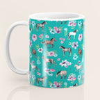 Horses and Flowers, Turquoise, Horse Decor, Horse Art, Western Decor Coffee Mug Gallery Image 3