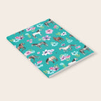 Horses and Flowers, Turquoise, Horse Decor, Horse Art, Western Decor Notebook Gallery Image 2