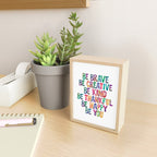 BE BRAVE BE CREATIVE BE KIND BE THANKFUL BE HAPPY BE YOU rainbow watercolor Mini Art Print Gallery Image 2