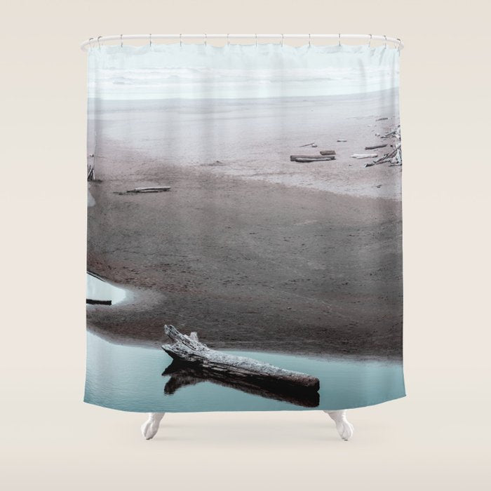 The Lost Summer - Ocean Beach Landscape Shower Curtain Gallery Image 1