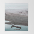 The Lost Summer - Ocean Beach Landscape Throw Blanket Gallery Image 2