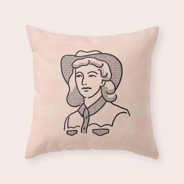 Cowgirl in Dusty Pink Throw Pillow Gallery Image 6