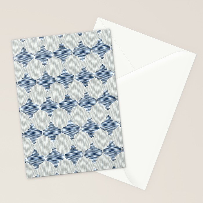 Striped Moroccan Textile Stationery Card Gallery Image 2
