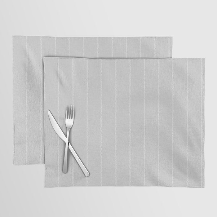 French Grey Linen Stripe Placemat Gallery Image 1