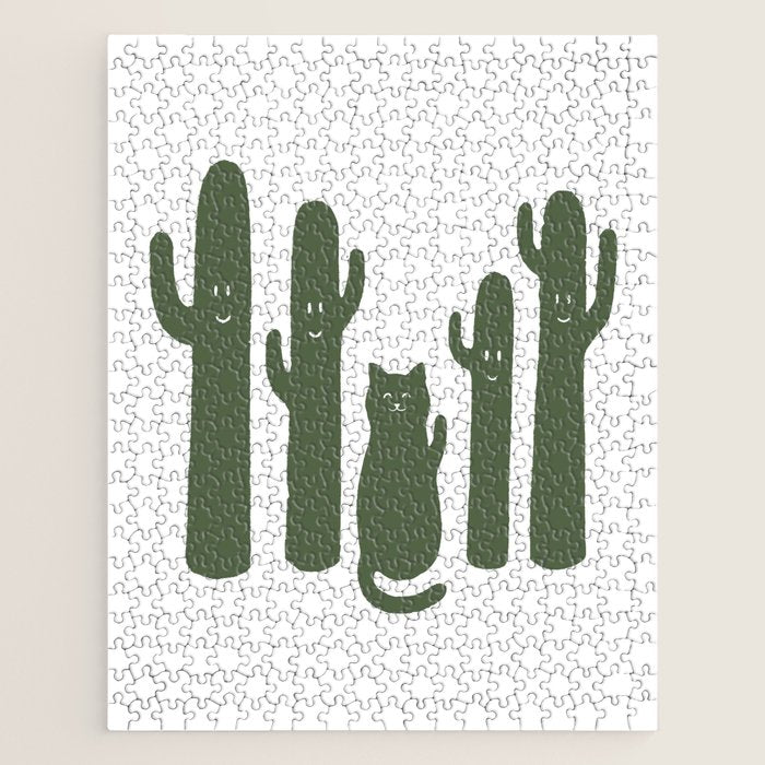 Hidden cat 55g green CATus Jigsaw Puzzle Gallery Image 1