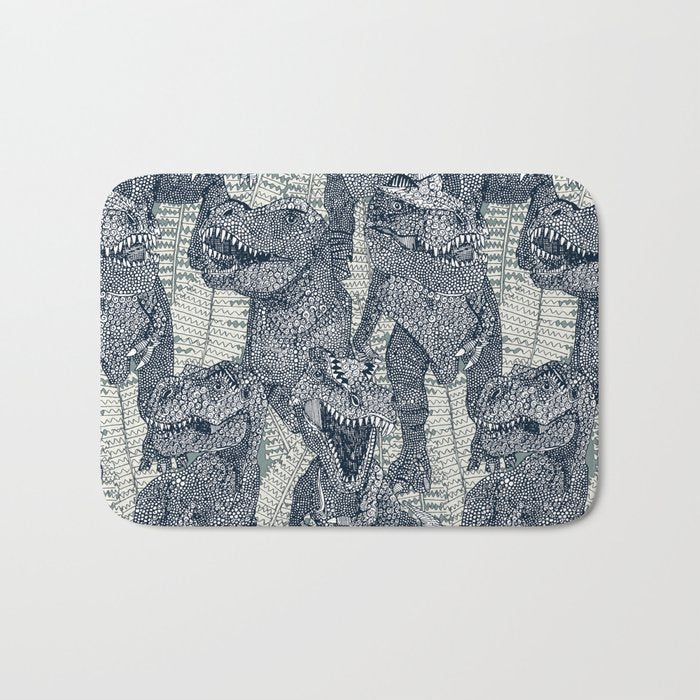 Tyrannosaurus rex indigo Bath Mat Gallery Image 1