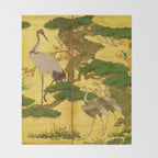 16th Century Japanese Birds & Flowers Throw Blanket Gallery Image 2