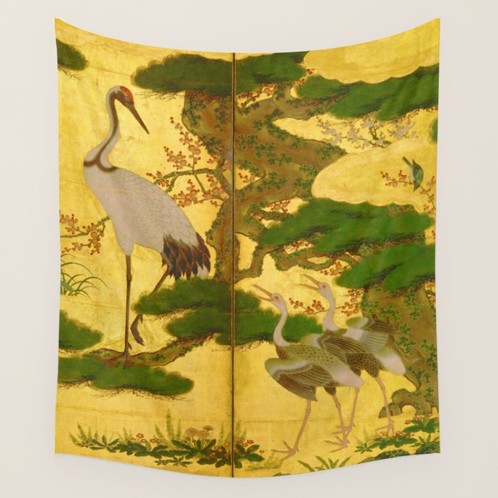 16th Century Japanese Birds & Flowers Wall Tapestry Gallery Image 4