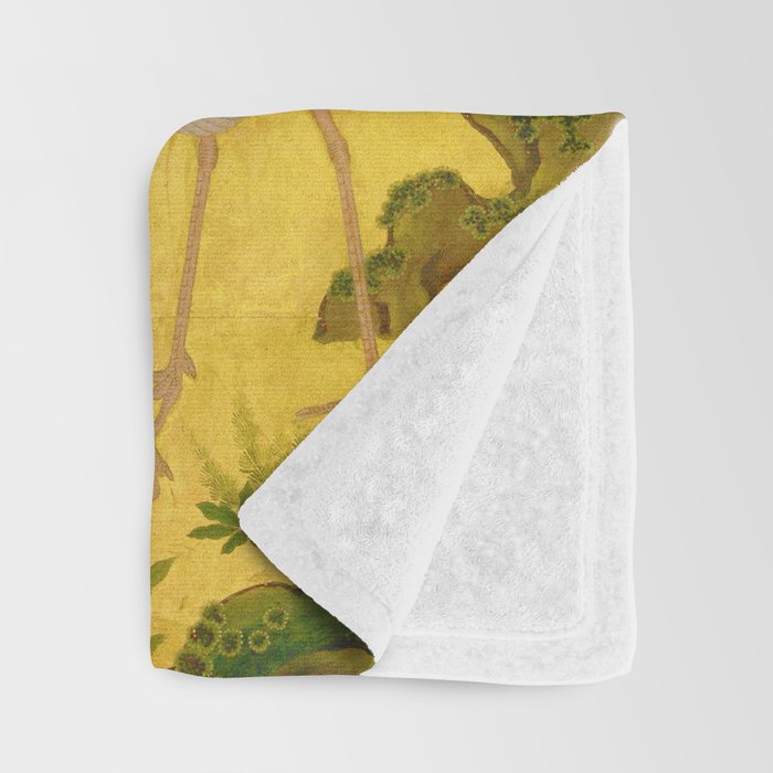 16th Century Japanese Birds & Flowers Throw Blanket Gallery Image 3