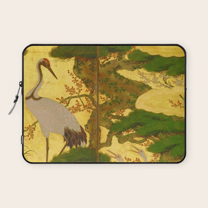 16th Century Japanese Birds & Flowers Laptop Sleeve Gallery Image 1