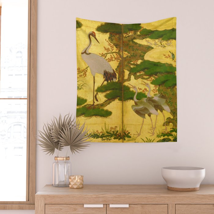 16th Century Japanese Birds & Flowers Wall Tapestry Gallery Image 2