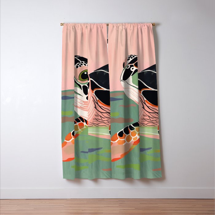 Cute Turtle  Window Curtain Gallery Image 3