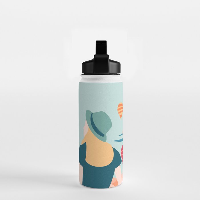 Cappadocia, girl looking at hot-air baloons Water Bottle Gallery Image 2