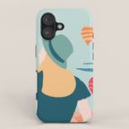 Cappadocia, girl looking at hot-air baloons iPhone Case Gallery Image 1