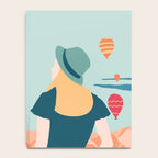 Cappadocia, girl looking at hot-air baloons Notebook Gallery Image 4