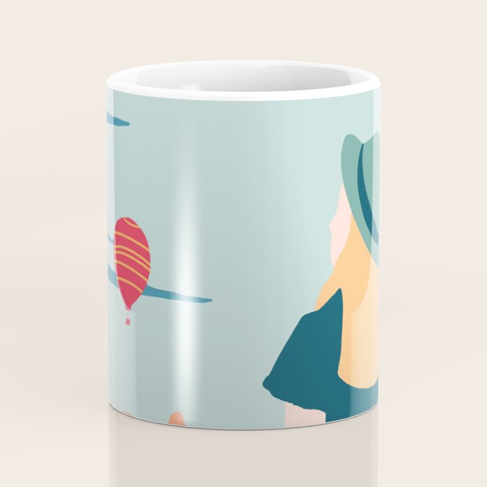 Cappadocia, girl looking at hot-air baloons Coffee Mug Gallery Image 4