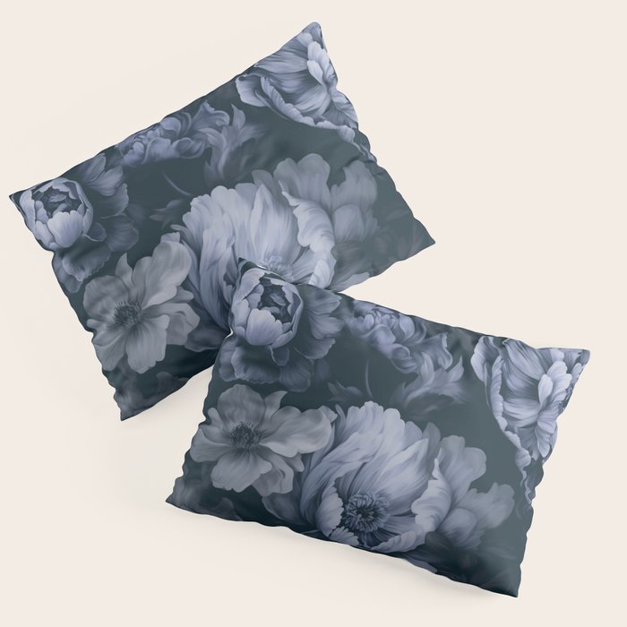 Regency Vibe Blue Floral Opulence Pillow Sham Gallery Image 3