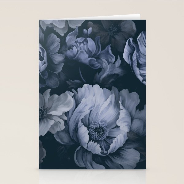 Regency Vibe Blue Floral Opulence Stationery Card Gallery Image 2