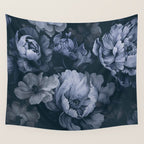 Regency Vibe Blue Floral Opulence Wall Tapestry Gallery Image 4