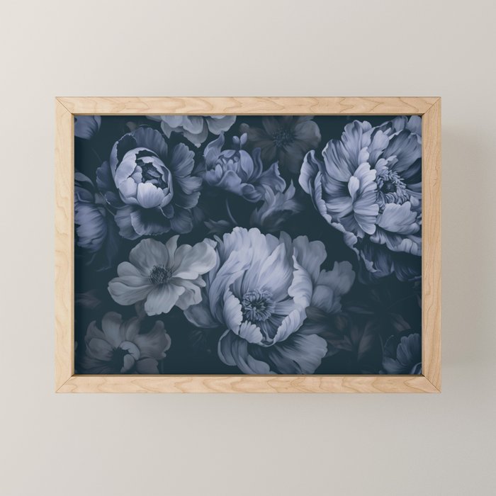 Regency Vibe Blue Floral Opulence Mini Art Print Gallery Image 1