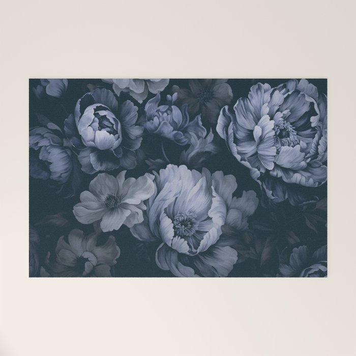 Regency Vibe Blue Floral Opulence Welcome Mat Gallery Image 1
