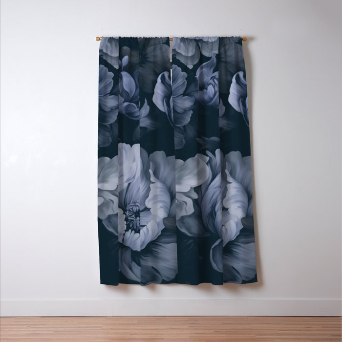 Regency Vibe Blue Floral Opulence Window Curtain Gallery Image 3