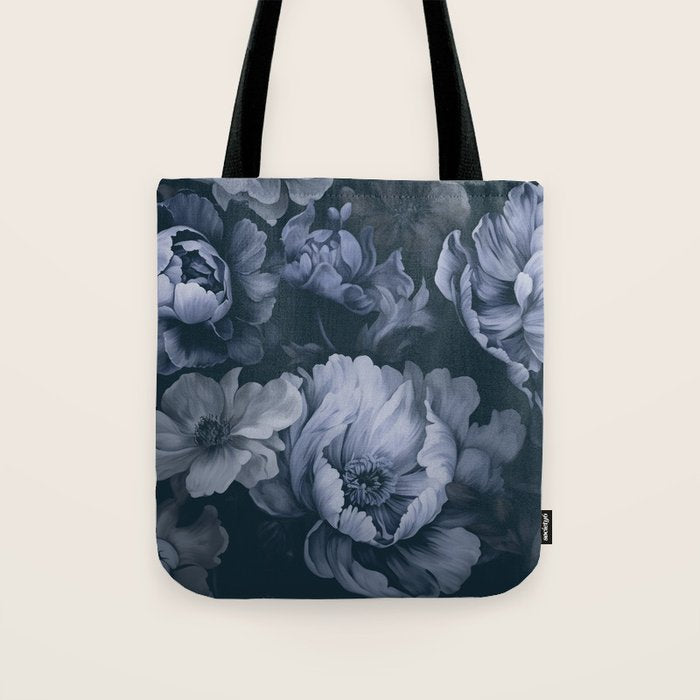Regency Vibe Blue Floral Opulence Tote Bag Gallery Image 1