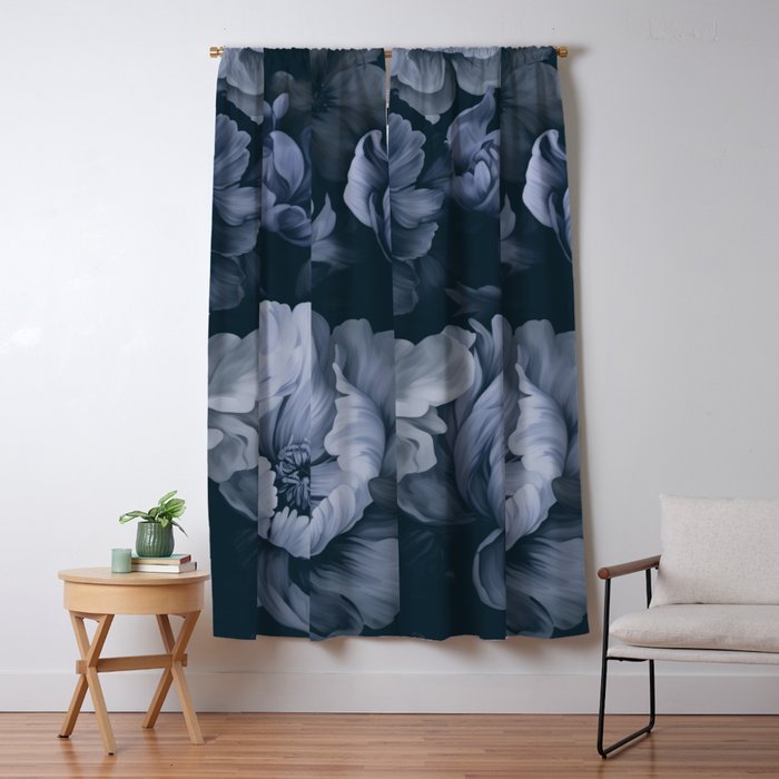 Regency Vibe Blue Floral Opulence Window Curtain Gallery Image 5