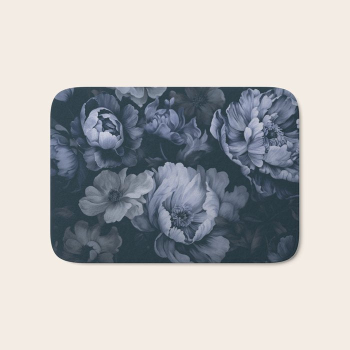 Regency Vibe Blue Floral Opulence Bath Mat Gallery Image 1