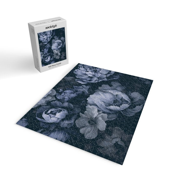 Regency Vibe Blue Floral Opulence Jigsaw Puzzle Gallery Image 2