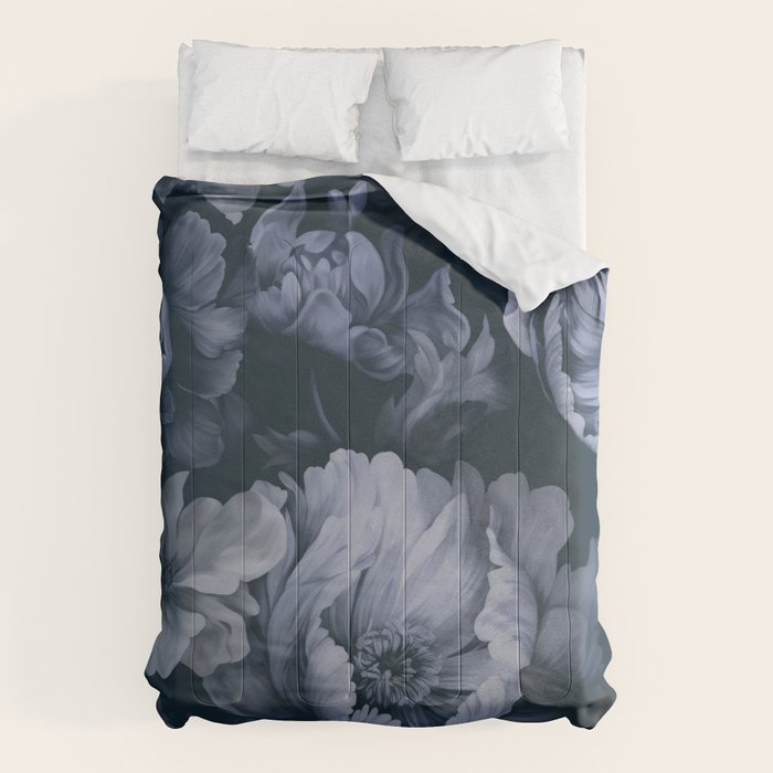 Regency Vibe Blue Floral Opulence Comforter Gallery Image 1