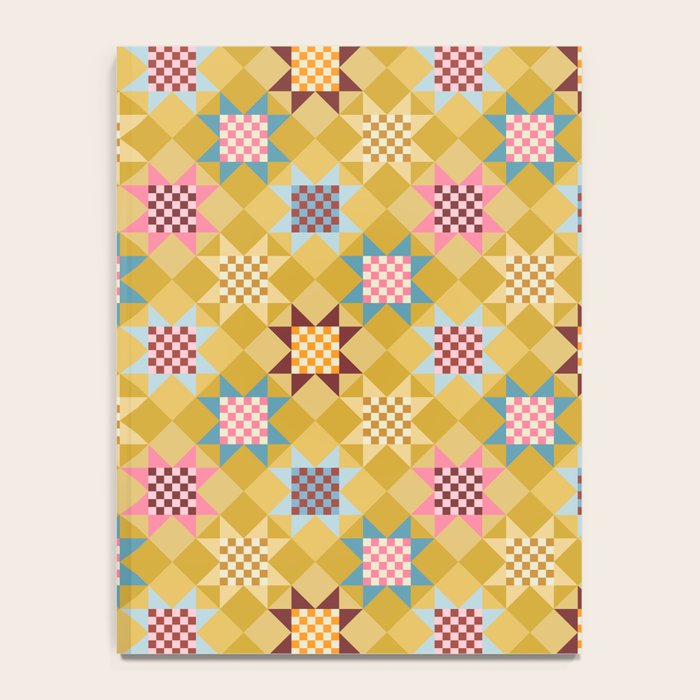 Checkerboard Quilt Shapes - Multicolor Gold Notebook Gallery Image 4