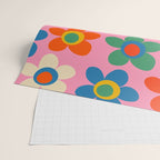 Cheerful Maisie Flowers Colorful Floral Pattern on Pink Wrapping Paper Gallery Image 2